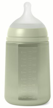 Suavinex Colour Essence Biberón Botella Silicona Flujo M Verde +3m 240 ml
