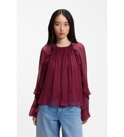 boss para mujer 50573224 blusa bradia granate 34 rojo casual viscosa manga larga