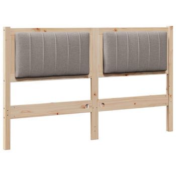 Cabecero，panel De Cabecero Tapizado Marrón 140 Cm Madera De Pino Macizo