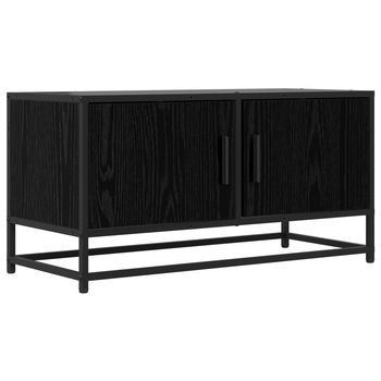 Mueble De Tv 80 X 34,5 X 40 Cm Roble Negro Madera De Ingeniería Vidaxl