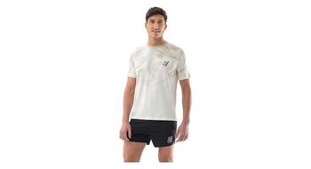 Maillot de manga corta compressport performance hombre blanco marron