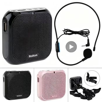 Micrófono para la cabeza, altavoz, amplificador de voz, grabadora, micrófono, altavoz, Audio, Mini micrófono con cable, Kit de batería de sonido para micrófono, auriculares