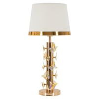 lampara de mesa de metal con mariposas de resina o 35x74 cm