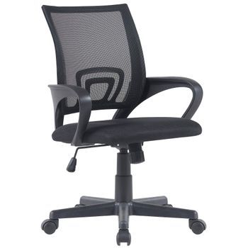 Silla De Oficina Genius Simil Cuero Negro 52x59x88 Cm Clp