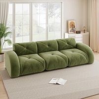 sofa modular extra grande 3 plazas sin marco tela chenille comoda antideslizante verde sin montaje requerido