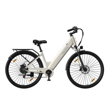 Bicicleta Eléctrica Urbana Velopro C1, Batería Samsung Y Shimano De 7 Velocidades, Blanca