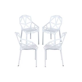 Pack 4 Sillas Omega De Polipropileno 80*54*59 Cm - Blanco