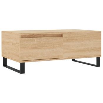 Mesa De Centro Madera Contrachapada Roble Sonoma 90x50x36,5 Cm
