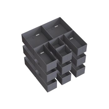 Organizador Cajones Divisores Cajas Plegables Tela no Tejida para Calcetines, Gris Pizarra / Juego de 18