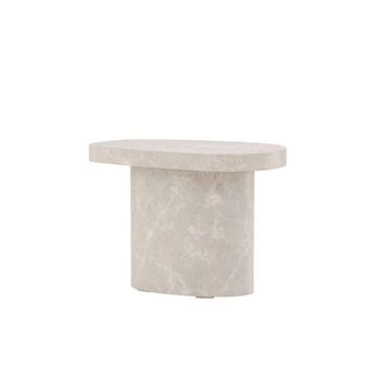 Mesa auxiliar orgánica efecto mármol 50x30cm - gris claro