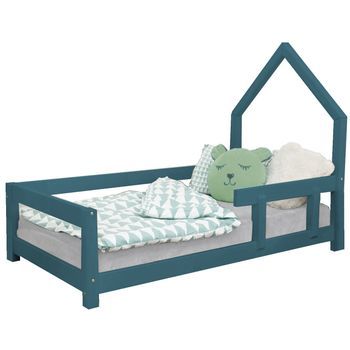 Cama Cabaña Infantil 80 X 160 Verde Petróleo 1