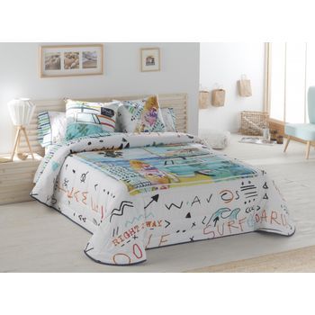 Colcha Bouti Modelo Beach Jvr 205x270 Para Cama 105 Cm.
