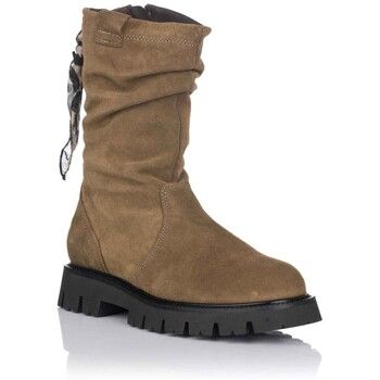 Janross Botines Bota en piel con suela track para mujer