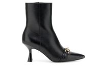 botines de piel con pinza black 37