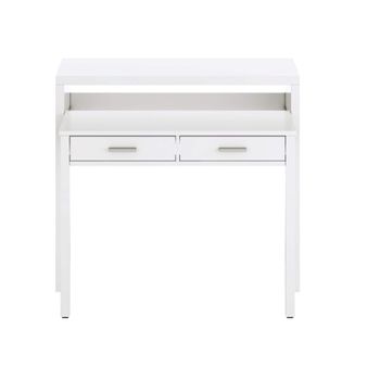 Mesa escritorio extensible con 2 cajones - l100 cm - blanco