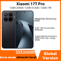 version global xiaomi 17t pro smartphone mediatek dimensity 9500 7000mah 100w pantalla de 683 144hz camara de 50mp con ois ip68 telefono celular xiaomi