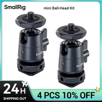 smallrig-mini kit de soporte de montaje de cabeza esferica con zapata fria extraible 2 piezas rotacion de 360  y cabezal de bola inclinable de 135  carga de 15 kg 2948b