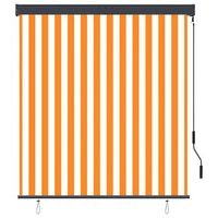 estor enrollable de exterior blanco y naranja 140x250 cm