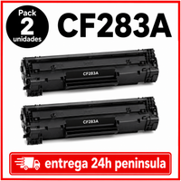 pack 2 toner cf283a 83a compatible hp negro - alta capacidad 1500 paginas - laserjet pro m125 m125nw m127fn m127fw m201dw m225dw mfp