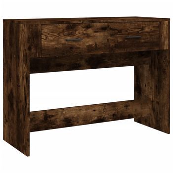 Mesa Consola | Mesa De Entrada | Mesa Auxiliar Madera Contrachapada Roble Ahumado 100x39x75 Cm