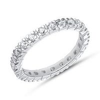 anillo moderno de plata con circonita rodiado