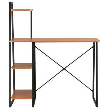 Mesa De Escritorio | | Escritorio De Despacho | Escritorio Con Estantería Negro Y Marrón 102x50x117 Cm