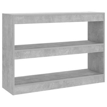 Estantería/divisor de espacios madera gris hormigón 100x30x72 cm