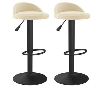 Vidaxl taburetes de cocina 2 unidades terciopelo crema