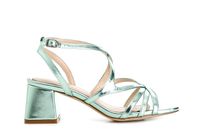 sandalias efecto laminado y cordones cruzados green 36