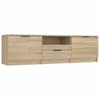 mueble de tv madera contrachapada roble sonoma 140x35x40 cm
