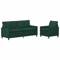 juego de sofa 2 pcs verde oscuro terciopelo vidaxl