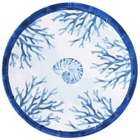 plato grande de melamina con estampado de coral o 28 cm