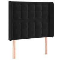 cabecero accesorio para dormir mueble dormitorio acolchado con borde lateral 103 x 16 x 118128 cm tela terciopelo negro tdl0204625