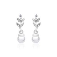 pendientes de plata 925 con perlas y circonitas