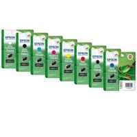original multipack epson stylus photo r1800 printer ink cartridges 8 pack -c13t05434010