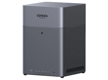Servidor NAS - Ugreen DH4300 Plus, 4 Bahías, 120TB, 5 Gb/s, 8 GB RAM, NFC, Gris