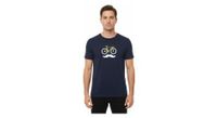 camiseta de manga corta bigote rubb r azul