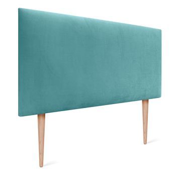 Dhome Cabecero De Terciopelo Liso 80x115 Con Patas Camas 80/90 - Turquesa
