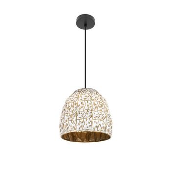 Lámpara de techo colgante Tebas Negro/blanco/oro 1xe27 Regx33x33 Cm