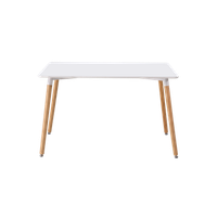 mesa de comedor rectangular nola blanco y madera natural