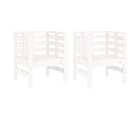 vidaxl sillas de jardin 2 uds madera maciza pino blanco 615x53x71 cm