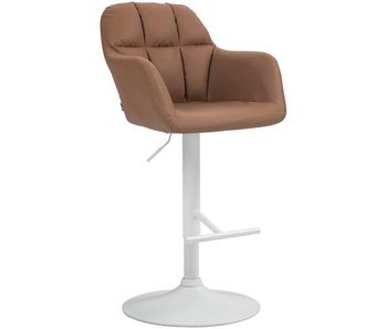 Taburete de bar natoma en polipiel simil cuero marrón claro 59x57x97 cm