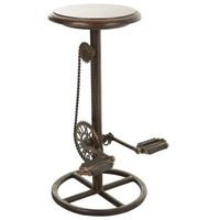 taburete de metal y madera negro 40x40x73