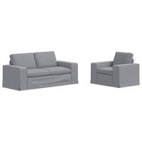 juego de sofa 2 pcs gris claro 182 x 80 x 82 cm tela vidaxl