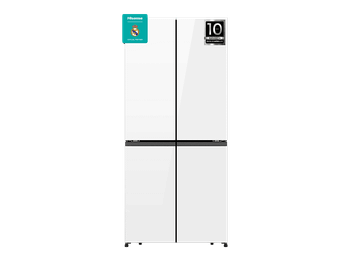 Frigorífico americano - Hisense RQ5P470SETE, Total No Frost, 178.5 cm, 483 l, WiFi, Inverter, Cristal Blanco