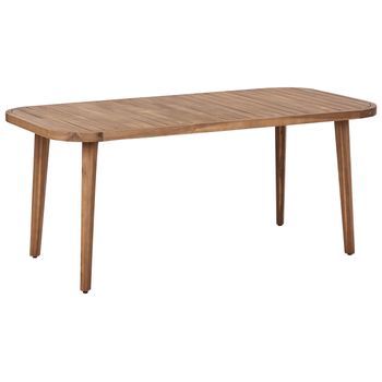 Mesa De Jardín Rústica Interior Exterior 180 X 90 Cm Madera De Acacia Certificada Maciza Paraggi
