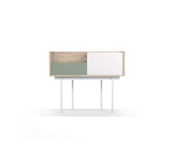 Recibidor modelo 671 en madera y patas metálicas de 84x98x31cm