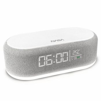 Despertador NASA SPC400 Doble Altavoz 10W, Carga Inalámbrica 15W y Luz Nocturna