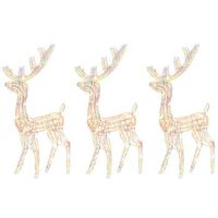 adorno de renos de navidad acrilico multicolor 3 uds 128 cm vidaxl
