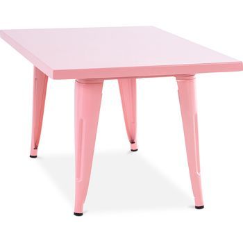 Mesa Infantil Cuadrada - Industrial - Metal - 60cm - Stylix  Rosa